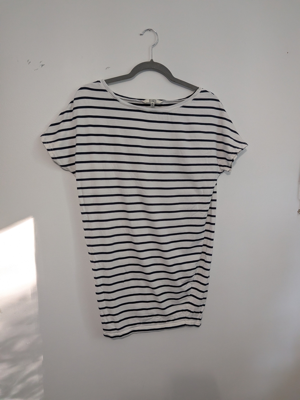 BB Dakota White and Black Striped Mini Dress
